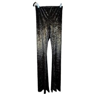 Show Me Your Mumu Pants Black Gold Bam Bam Bell Leg Pants Small Tall E27